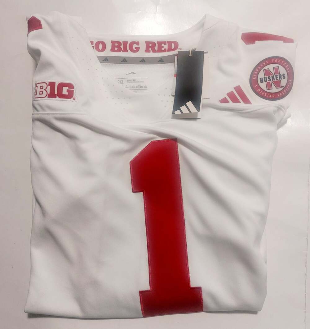 adidas Nebraska Cornhuskers Mens 2XL White Premier Away Football Jersey NCAA GBR - Picture 10 of 11